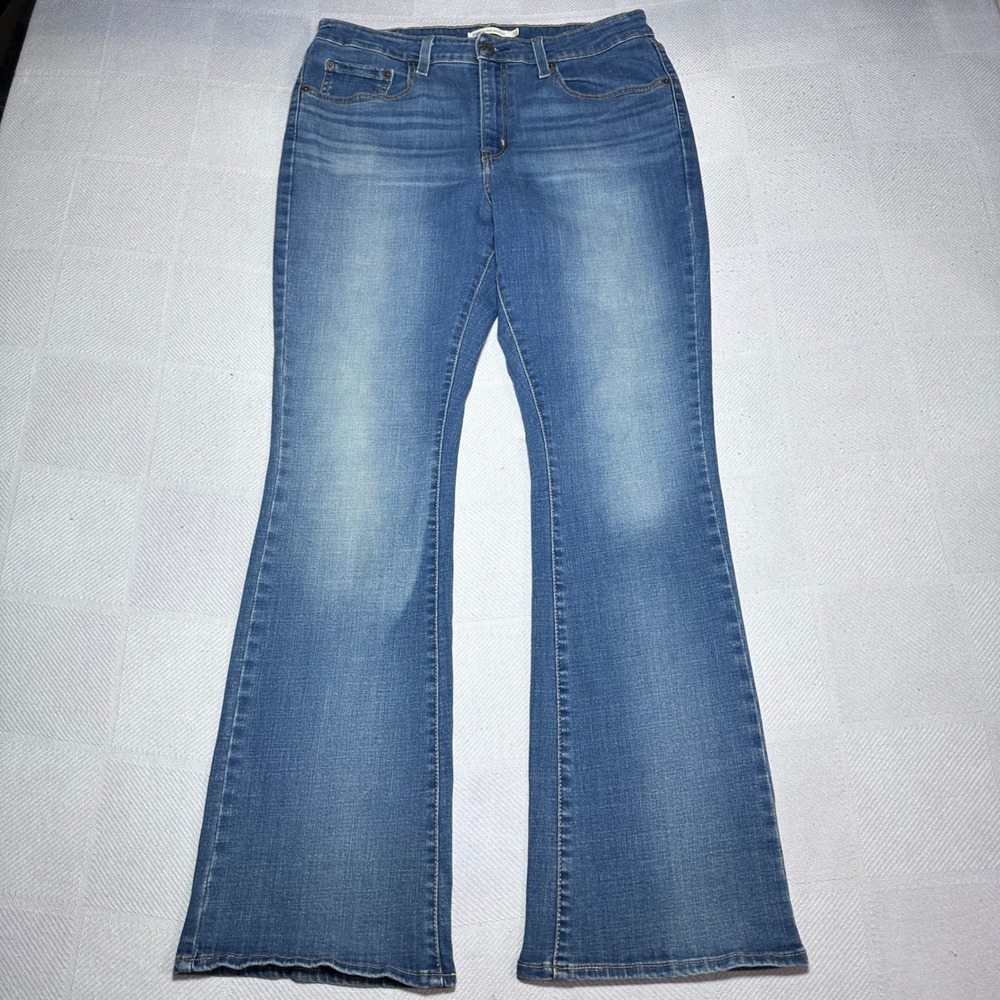 Levi's 725 High Rise Bootcut Jeans Womens 32 Medium Wash Blue‎ Stretch Denim